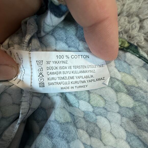 Boys Mandarin Collar Button Down Top Shirt Blue Size 7 Long Sleeve Minimalist - Picture 6 of 7